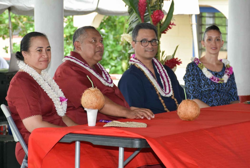 Governor-elect, Lemanu Mauga and his Lieutenant Talauega Ale, and their spouses  Ella Perefoti Gaea Failautusi and Marian McGuire Ale