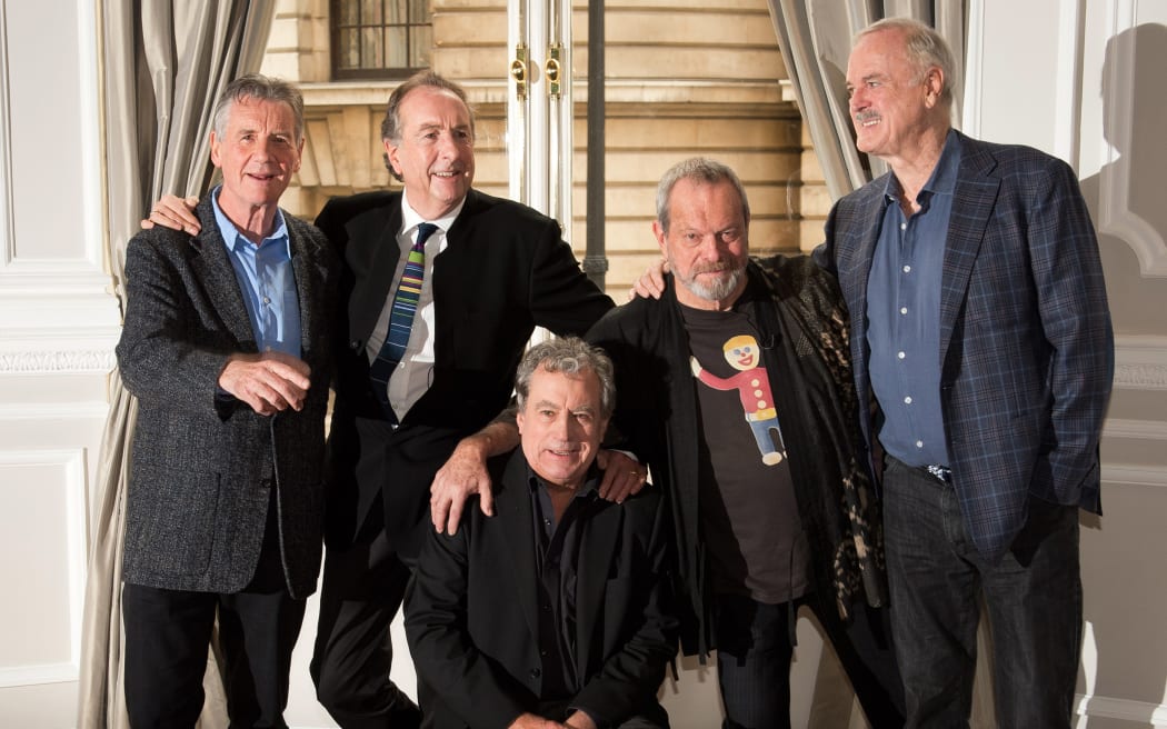 Terry Jones, at centre, with fellow Monty Python starts, from left, Michael Palin, Eric Idle, Terry Gilliam and John Cleese, pictured in 2013.