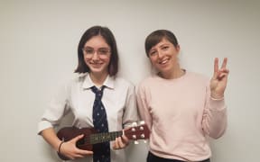 Holly Curtis and Brooke Singer from Girls Rock Camp Poneke