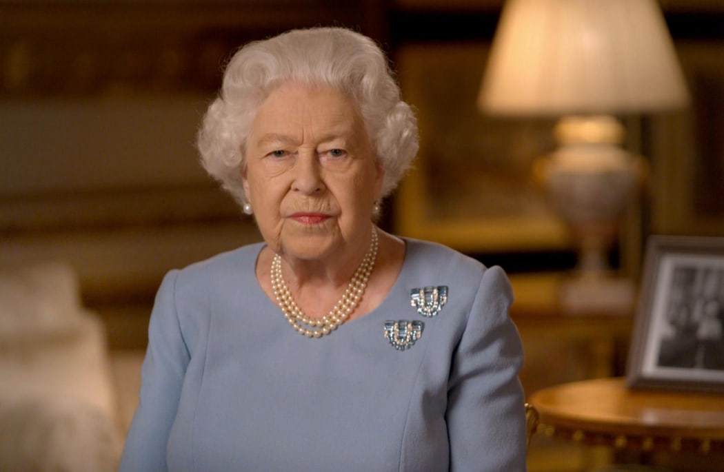 A grab taken from a recorded television broadcast shows Britain's Queen Elizabeth II speaking to the nation to mark the 75th anniversary of VE Day (Victory in Europe Day), the end of the Second World War in Europe from Windsor on 8 May 2020.