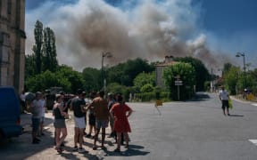 Forest fire in Landiras, France, on July 16, 2022. -Hundreds people were evacuated from their homes as wildfires continued to rage out of control in southwestern France, authorities said on Friday.  (Photo by Jerome Gilles/NurPhoto) (Photo by Jerome Gilles / NurPhoto / NurPhoto via AFP)