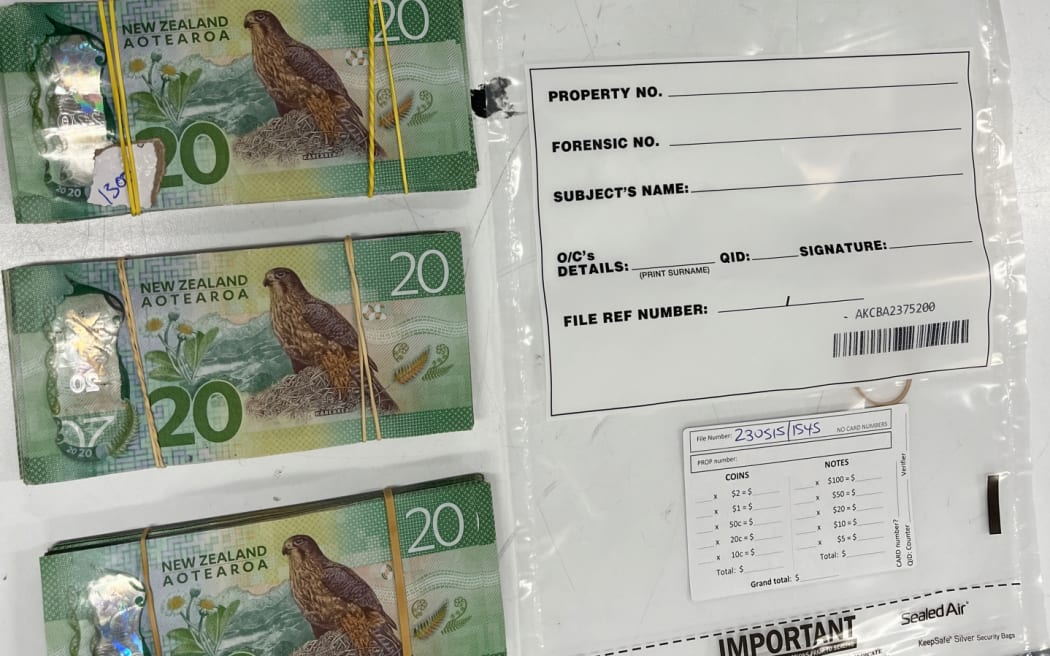 Cash that was seized by NZ Police during Operation Munich.