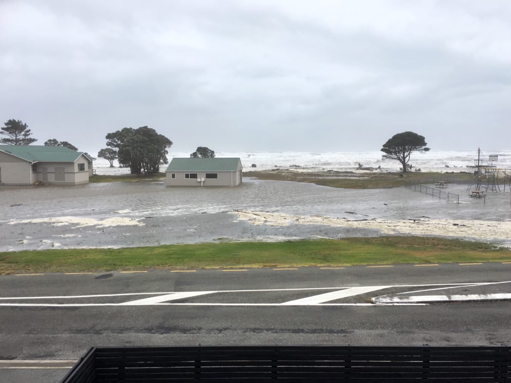 Flooding high tide at Westport.