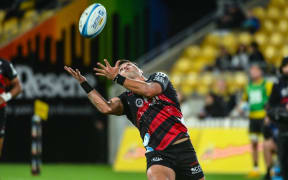 Taha Kemara of the Crusaders, Hurricanes v Crusaders, round 9 of the Super Rugby Pacific competition at Sky Stadium, Wellington, New Zealand on Friday 11 April 2025. Photo: Elias Rodriguez / Photosport