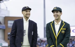 England captain Joe Root with Australian captain Tim Paine.