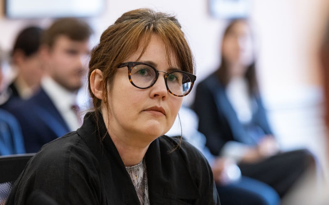 Broadcasting Standards Authority Chief Executive, Stacey Wood gives evidence at Parliament.