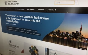 The homepage of NZ Treasury's website.