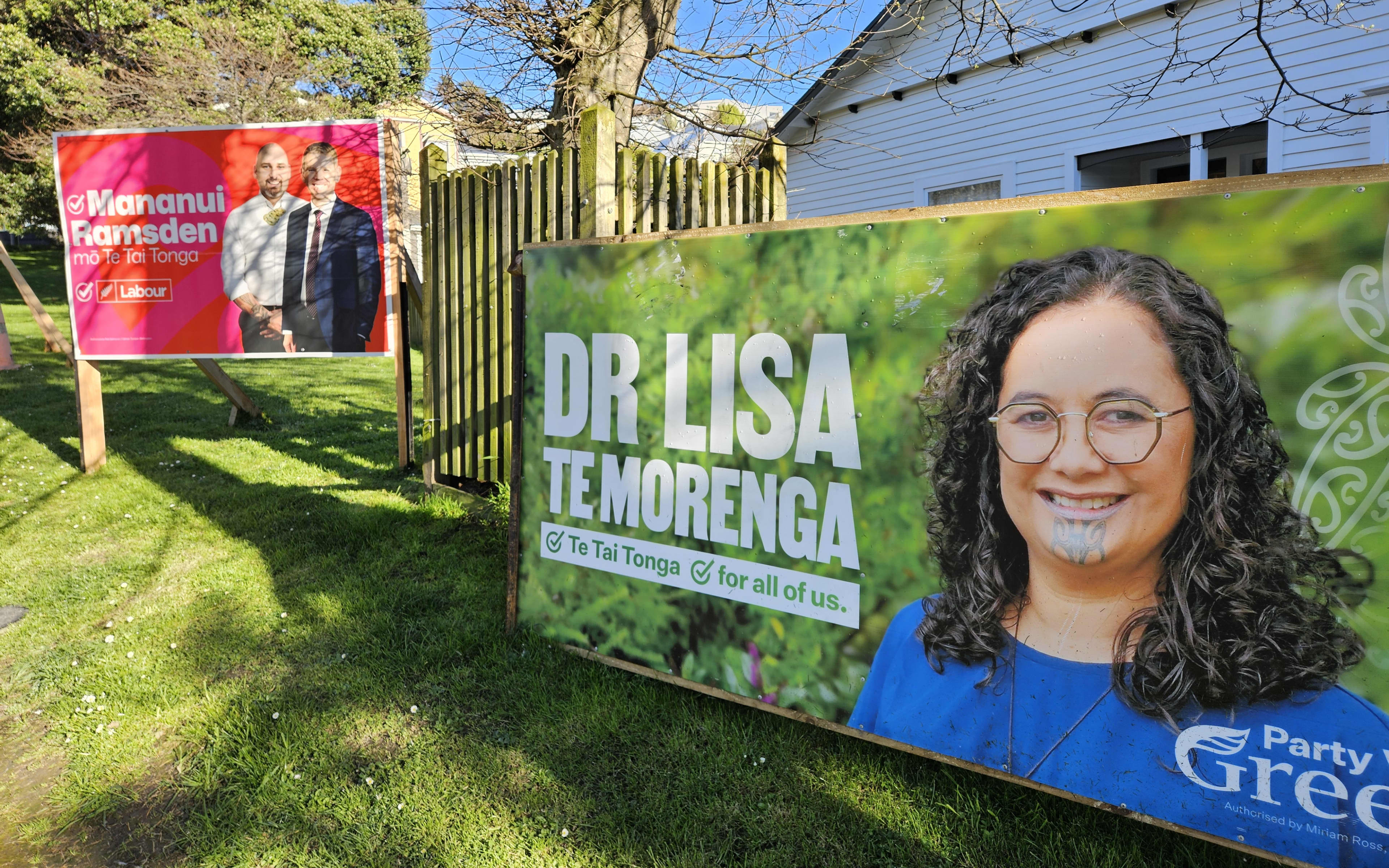 Candidate billboards for Te Tai Tonga in central Wellington.