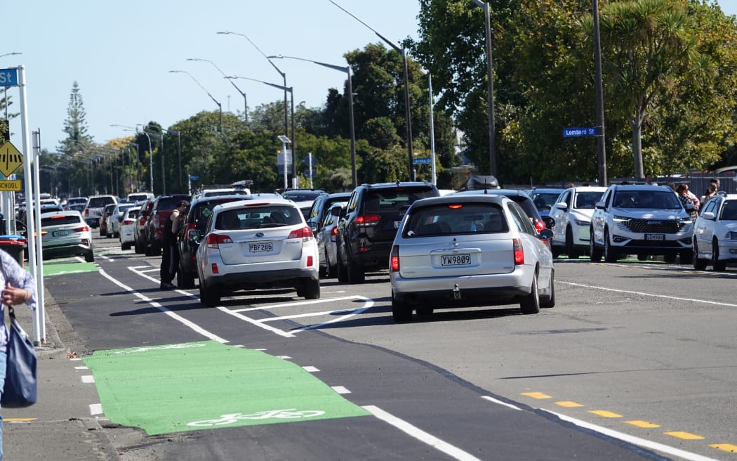 The new bike lanes have meant some car parks have been moved.