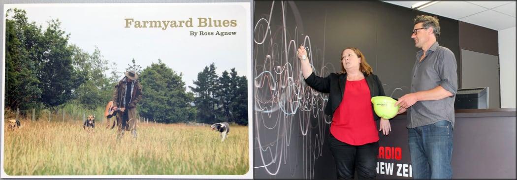 South Island Bureau Chief Belinda McCammon draws the winning entries out of a hard hat under the watchful eye of Cosmo Kentish-Barnes