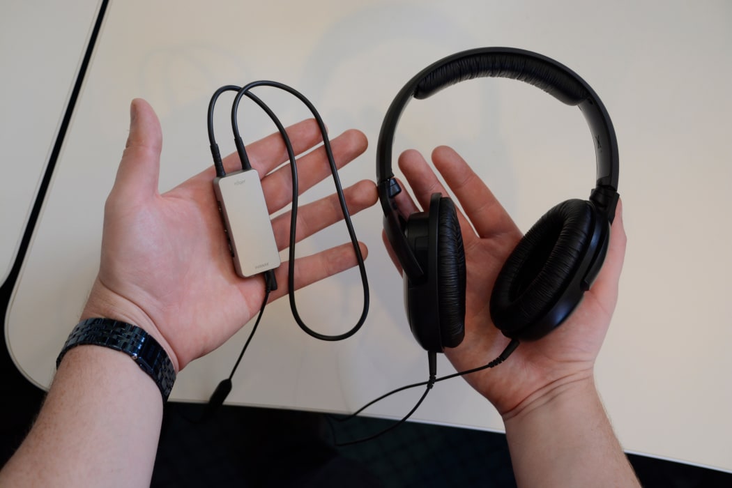 The device being trialled by the APO to help those with hearing sensitivity