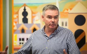MP for Coromandel Scott Simpson in Thames after flooding in the area.