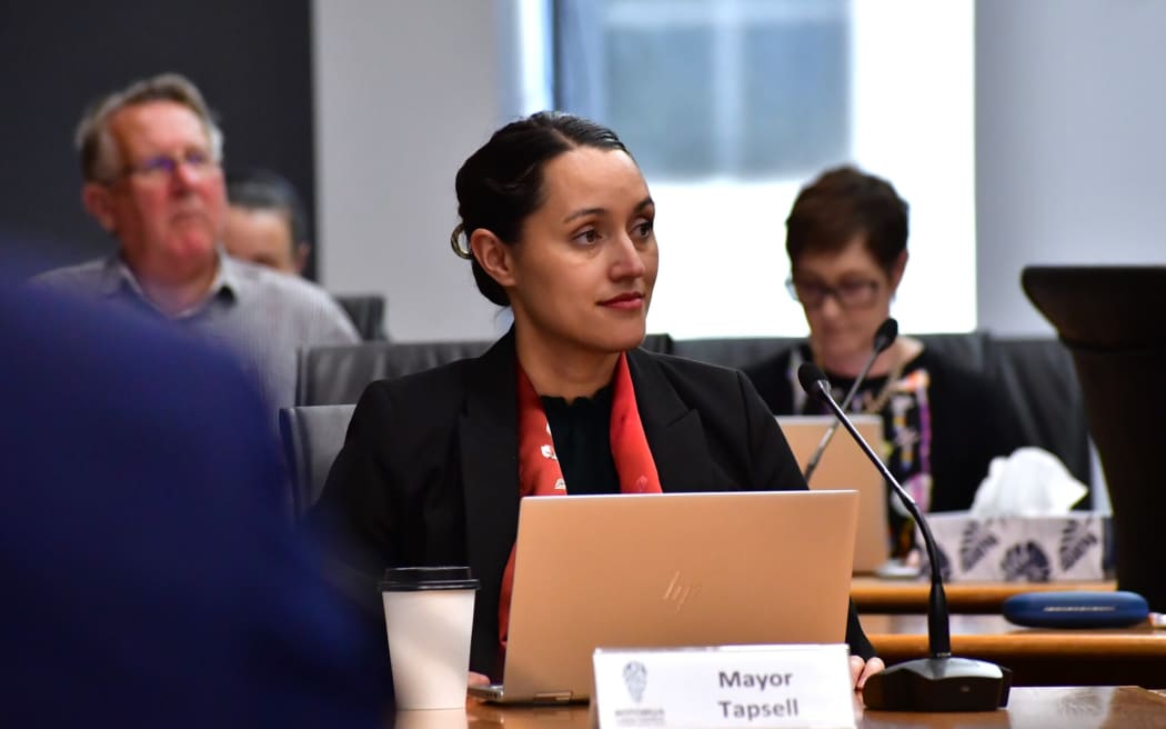 Rotorua mayor Tania Tapsell in a March 2025 meeting.