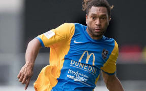 Roland Bala playing for New Zealand side Southern United in 2017