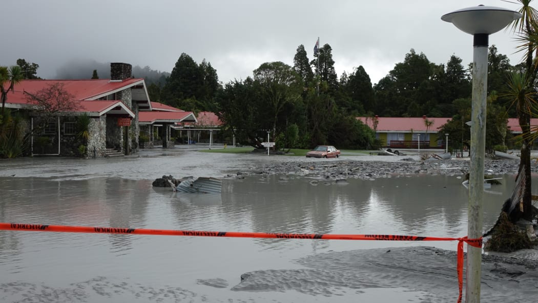 Guests have been allowed back into the Mueller Scenic Hotel in Franz Josef, which is still flooded, to collect their belongings.