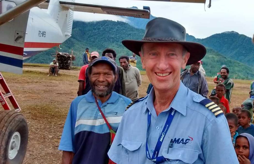 Captain Michael Duncalfe on his last day of flying for Mission Aviation Fellowship in PNG.