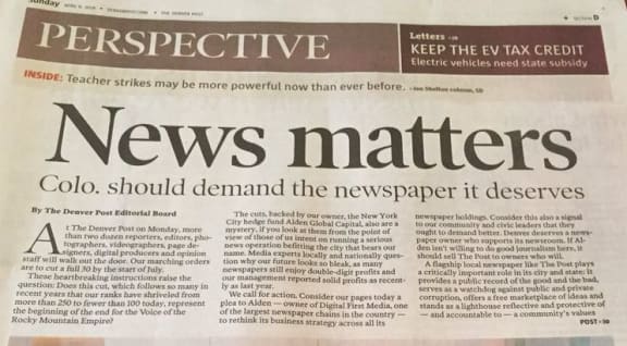 The Denver Post's op-ed pages last Sunday.