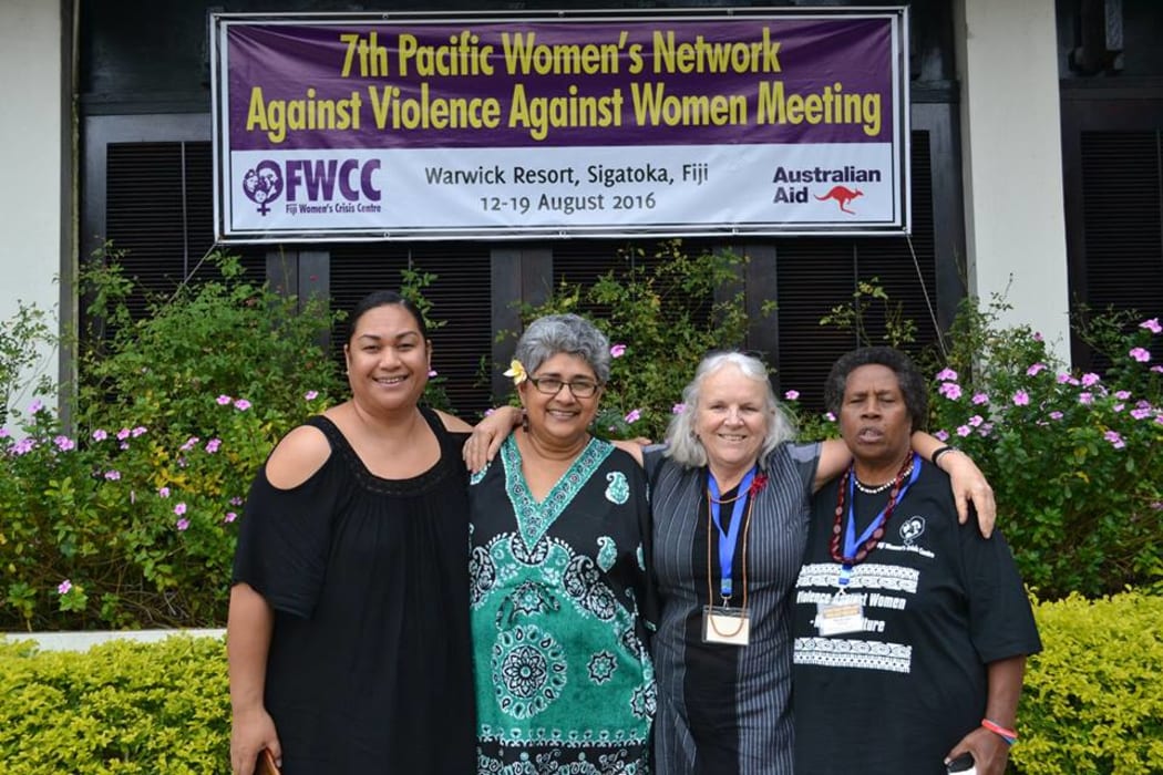 The network holds a meeting every four years to work on ending violence against women in the Pacific region. Shamima Ali is second from the left.