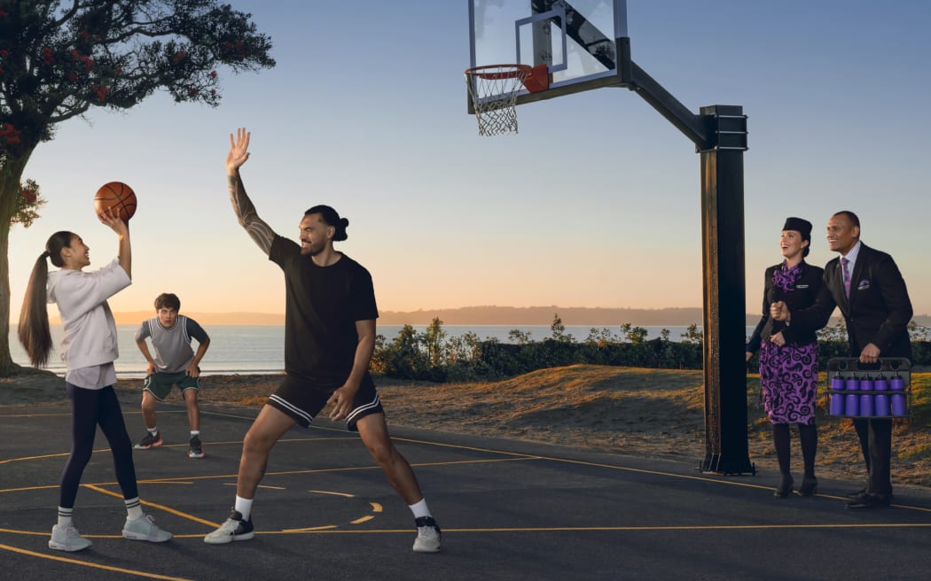 Images from Air New Zealand's safety video released in November 2024.