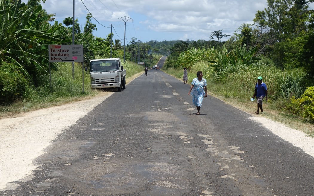 The road through Teouma, a rural area on Vanuatu's main island of Efate.