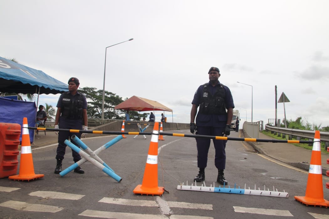 Points in and out of Suva are blocked by police