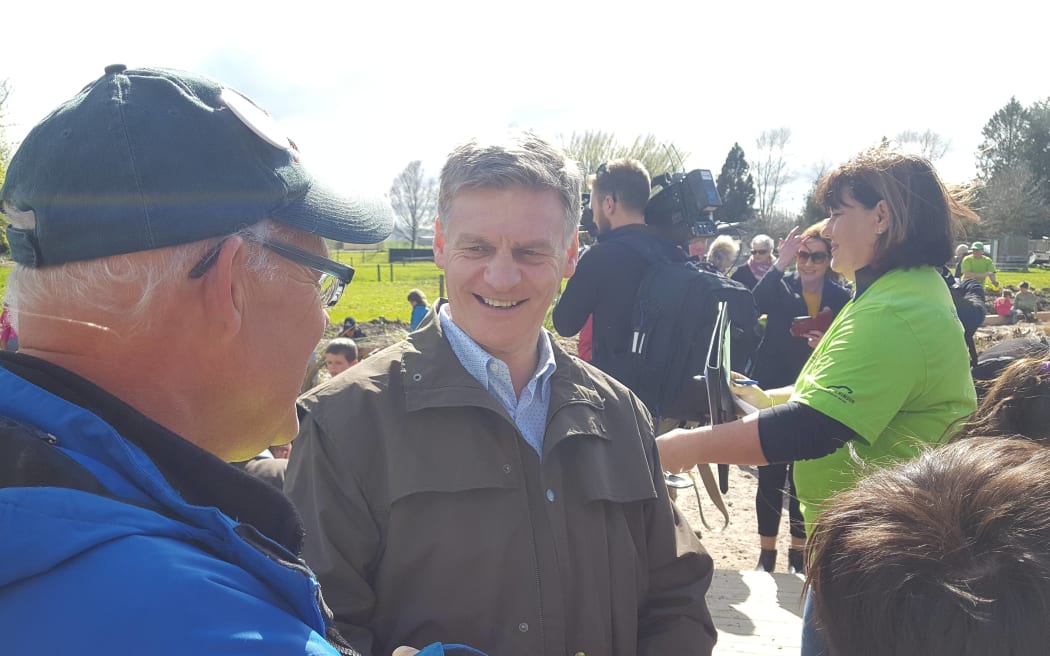 National Party leader Bill English campaigning in Reporoa.
