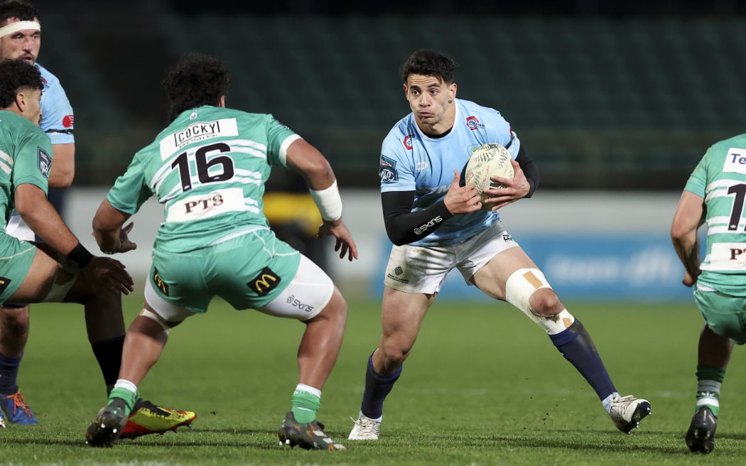 Rivez Reihana on the attack during the round four Bunnings Warehouse NPC match between Manawatu and Northland.