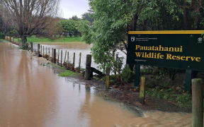 Flooding in Pāuatahanui on 26 August, 2024.
