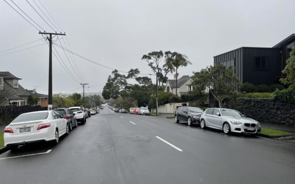The Remuera street where a homeless woman died in her car.