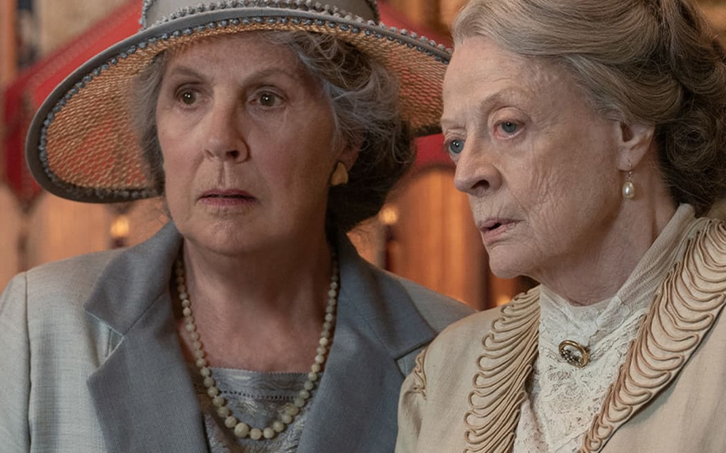 Dame Penelope Wilton and Dame Maggie Smith in the British historical drama series Downtown Abbey.