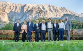 A show of unity: G7 leaders in Bavaria, Germany. L to R: Italian PM Mario Draghi, EU Commission President Ursula von der Leyen, US President Joe Biden, German Chancellor Olaf Scholz, UK PM Boris Johnson, Canadian PM Justin Trudeau, PM of Japan Fumio Kishida, French President Emmanuel Macron and EU Council President Charles Michel.