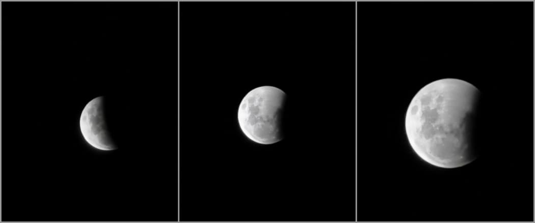 The lunar eclipse on Wednesday evening seen from Auckland.