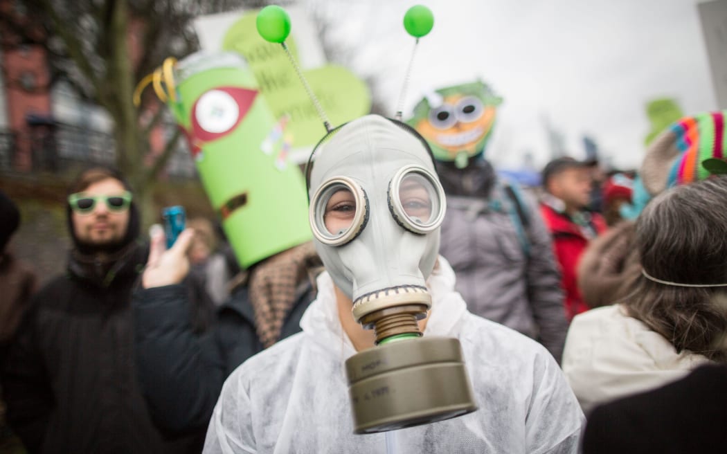 A demonstration organised by environmental NGOs in Frankfurt am Main, Germany.
