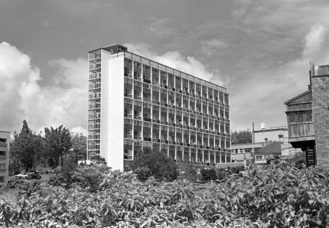 The Gordon Wislon flats' sister building on Greys Ave in Auckland.