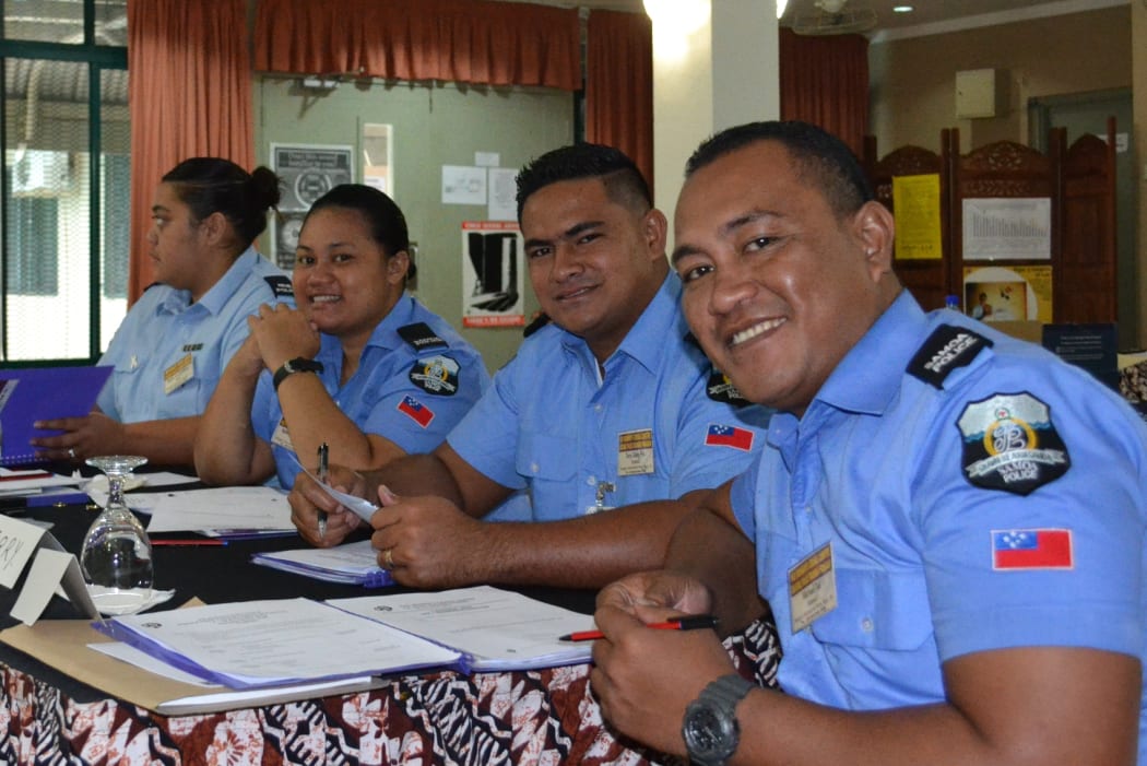 Participants in workshop on gender violence for Pacific police