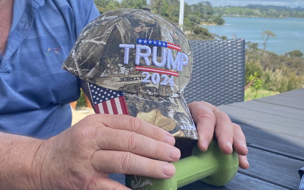 Kaipara Mayor Craig Jepson's United States Trump election campaign merchandise.