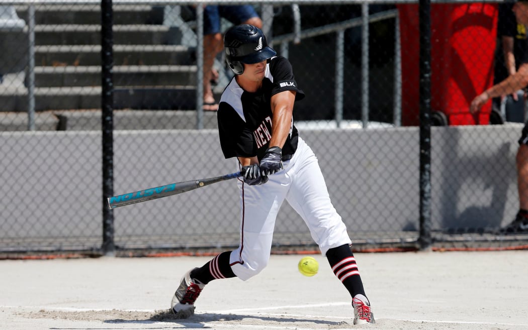 Black Sox batter Ben Enoka.