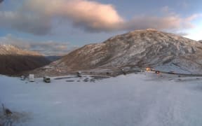Snow on the Crown Range Road on Tuesday 11 June 2024.