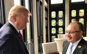 US President Donald Trump meets Papua New Guinea Prime Minister Peter O'Neill at the 2017 APEC summit in Vietnam.
