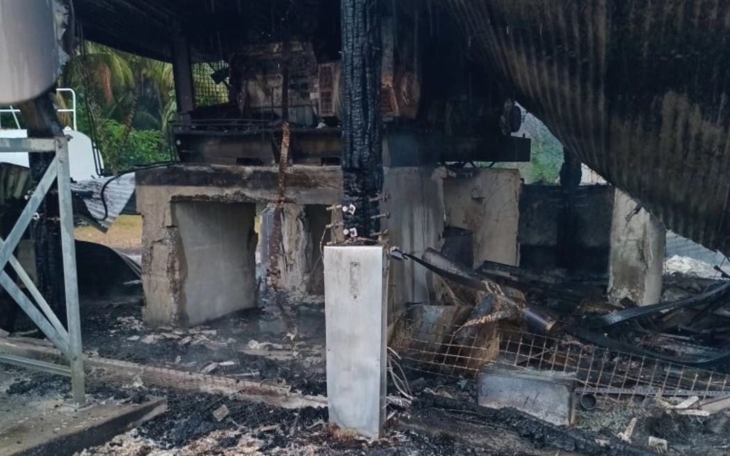 The generator that helps charge the solar system when there is no sun was destroyed in the fire, according to Manihiki resident JeanMarie Williams.