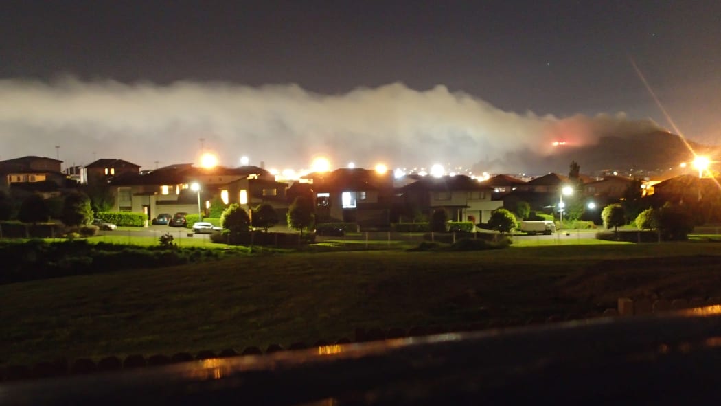 Firefighters tackle blaze on Mt Wellington on Guy Fawkes night.