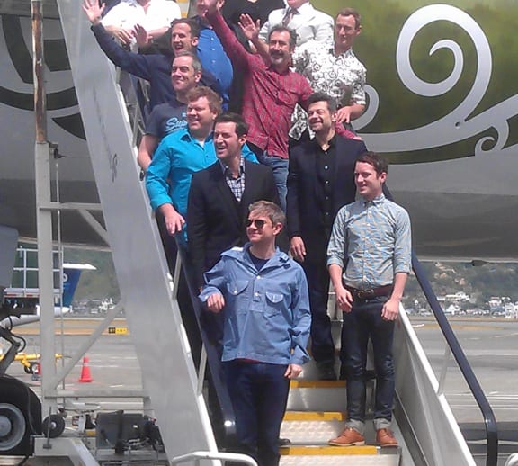 Hobbit cast and crew arrived in Wellington on Tuesday.