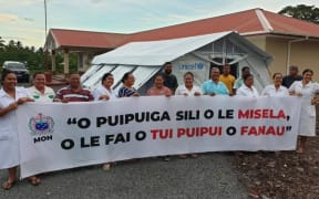 UNICEF has delivered tents, which will be used as vaccination sites or isolation wards for patients with measles in Samoa.