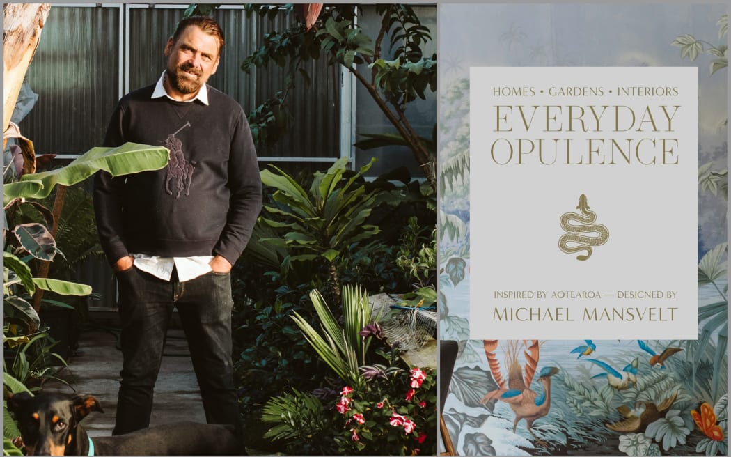 Michael Mansvelt and the cover of his book 'Everyday Opulence'.