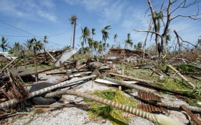 Damage caused by Typhoon Maysak in Ulithi, Yap, Federated States of Micronesia