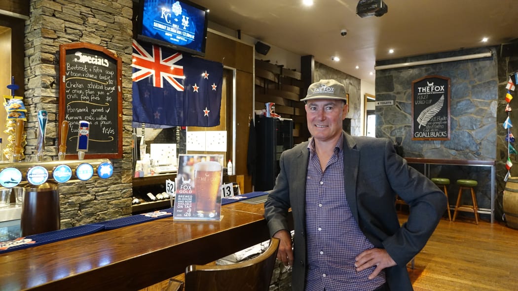 Brett MacLean at his sports bar, The Fox, ahead of the Rugby World Cup 2015 final between the All Blacks and Australia.