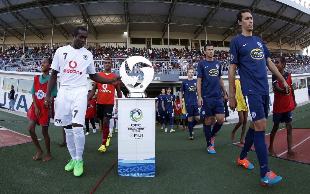 Suva FC and Auckland City during the 2015 OFC Champions League.