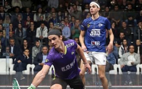 Paul Coll in action against Ali Farag of Egypt