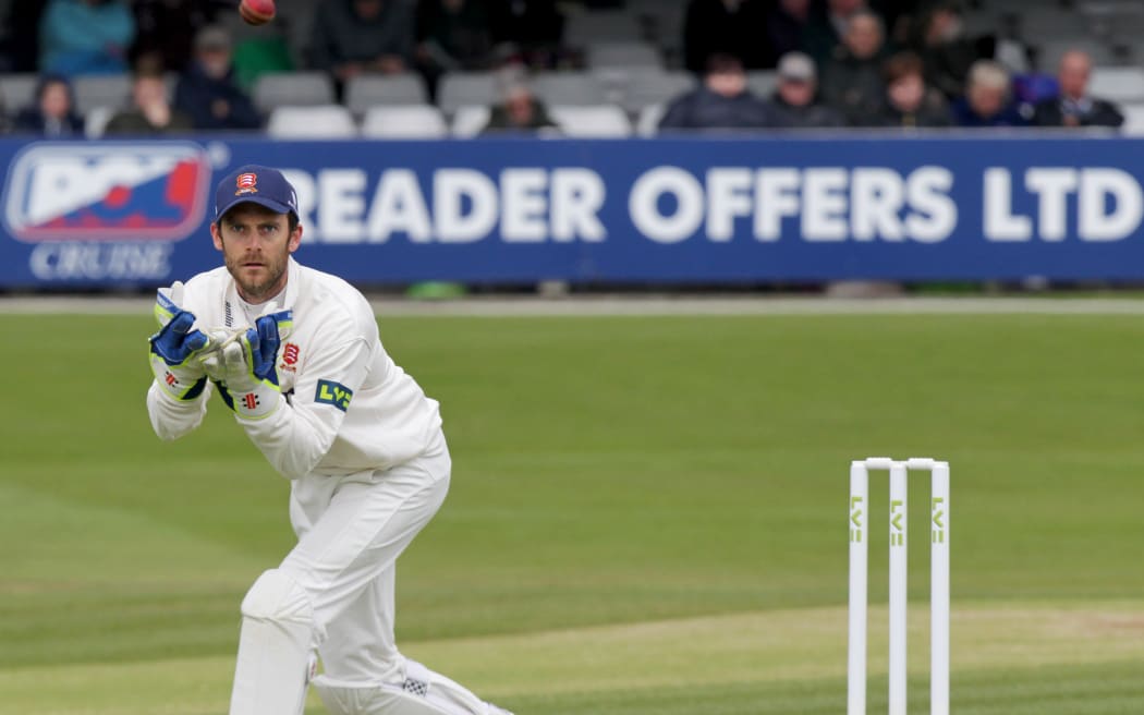 James Foster collects the ball whilst keeping wicket for Essex