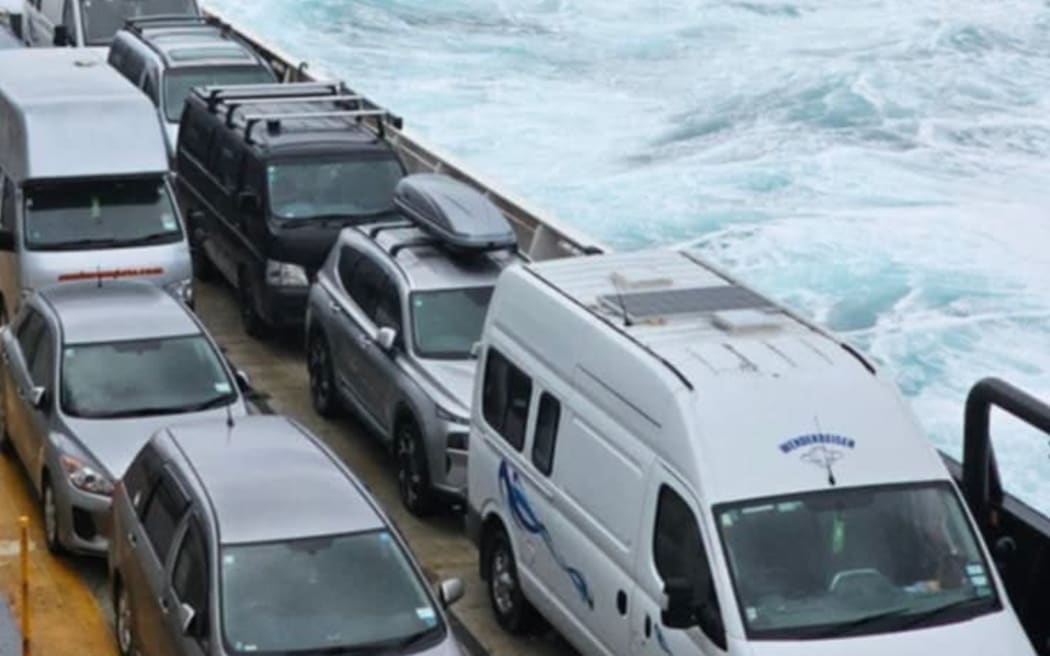 Rough water on the ferry.